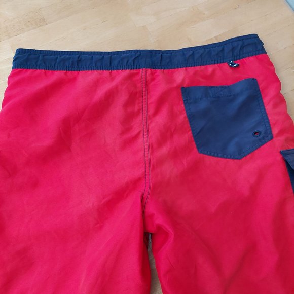 Tommy Hilfiger Traditional Red and Blue Swim Shorts Men's Small - Picture 9 of 9